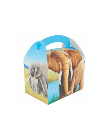 Boîte pour menu enfant, modèle "ELEPHANTS" 320 G/M2 17x16x10 CM